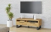 TV skříňka Halle 124 cm dub wotan moderní design prostorné zásuvky podkrovní RTV skříňka na kovovém rámu 