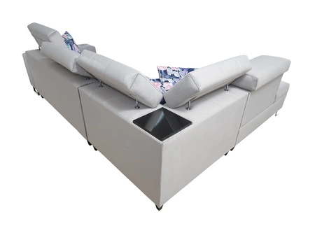 Rohová pohovka s funkcí spaní Hampton VII světle hnědá levá rohová pohovka do pokoje ze sametové látky s hladkým povrchem