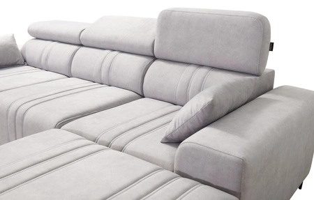 Rohová rozkládací pohovka s funkcí spaní Castel graphite pravý roh pohodlná a stylová rozkládací pohovka s kontejnerem na lůžkoviny