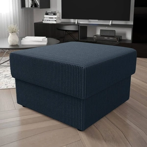 Fogu modrý puf stylový designový puf ideální pro doplnění vašeho interiéru měkká manšestrová tkanina s výraznými pruhy