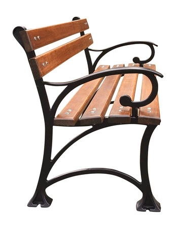 Zahradní lavička 150 cm FIEM-03-LP-150 litinová lavička s opěradlem lakovaná olše