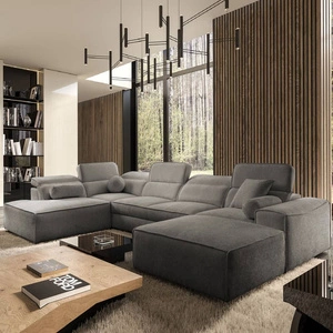 Rohová sedačka s funkcí spaní Viano VI šedá pravostranná designová rohová sedačka pro moderní uspořádání dva kontejnery na lůžkoviny