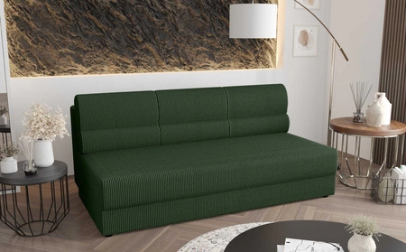 Fogu rozkládací pohovka zelená jednoduchá forma pohovky v moderním designu manšestrové čalounění kontejner na lůžkoviny