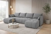 Rohová sedací souprava s funkcí spaní Selva U světle šedá Zajímavě prezentovaná rohová sedací souprava z odolné tkané látky