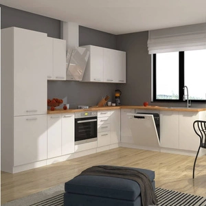 Sestava rohového kuchyňského nábytku EkoWhite 310x230 cm minimalismus ve skandinávském stylu a jednoduchý modernismus ideální do každého interiéru