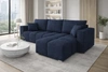 Rohová sedací souprava Linco s funkcí spaní tmavě modrá univerzální moderní rohová sedací souprava do obývacího pokoje strukturovaná látka se zajímavým povrchem