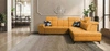 Rohová sedačka s funkcí spaní Buffalo IX žlutá pravá strana stylová rohová sedačka do pokoje z velurové látky dekorativní polštáře