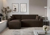 Rohová sedací souprava s funkcí spaní Brandon Bis hnědá levá strana měkká tkanina s charakteristickou smyčkovou povrchovou nádobou na lůžkoviny