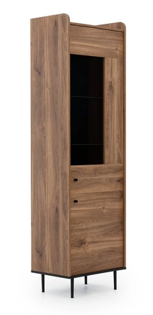 Nábytková sestava Apallo brandy dub castello moderní designová nábytková sestava na kovových nohách nástěnná skříňka do obývacího pokoje vysoké okraje stolových desek