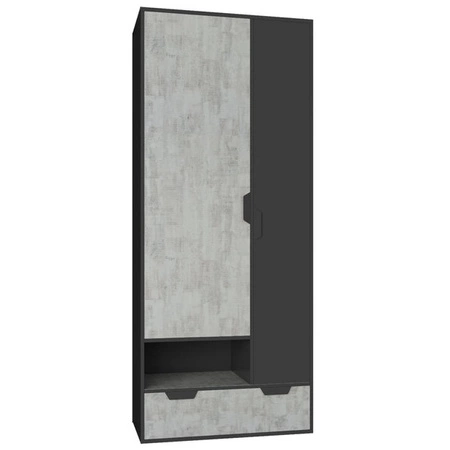Šatní skříň Nano 80 cm grafit / enigma ideální do pokoje pro mladé velmi dobře použitelná a má moderní design