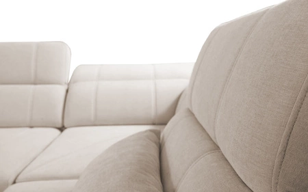 Rohová sedací souprava s funkcí spaní Cetara IV béžová levá strana stylový rohový design s posuvnými opěradly dvě nádoby na lůžkoviny