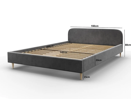 Ivrea 140x200 tyrkysová čalouněná postel s čelem v moderním stylu ideální do ložnice