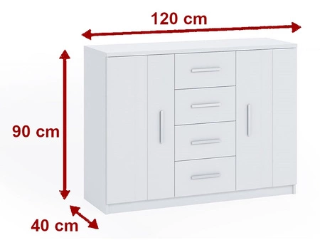 Zásuvková komoda Rico 120 cm dub klášter funkční nábytek v nadčasovém designu ideální do ložnice nebo obývacího pokoje