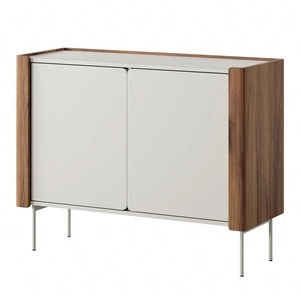 Komoda Tantuni 105 cm warmia ořech / béžová stylová a elegantní komoda se zaoblenými čely stabilní kovové nohy