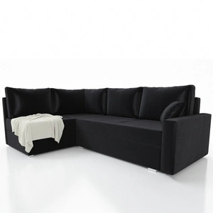 Rohová sedací souprava s funkcí spaní Nofi černá levá moderní design jednoduchý a stylový korpus, který se hodí do každého interiéru