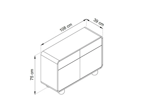 Komoda se zásuvkami Bion 108 cm béžová Designová komoda se zaoblenými tvary Originální kulovité nohy upoutají pozornost
