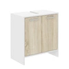 Umyvadlová skříňka Mela 60 cm bílá / dub sonoma elegantní koupelnová skříňka odolná proti páře a rozlitým tekutinám