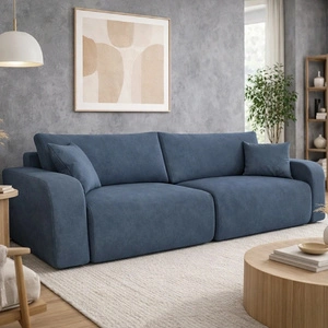 Rozkládací pohovka Fiesta tmavě šedá funkční pohovka do obývacího pokoje s úložným prostorem na lůžkoviny elegantní design plyšová látka