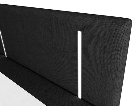 Kontinentální postel Norco 140x200 černá Stylová postel s úložným prostorem na lůžkoviny Osvětlení v čele postele dodává jedinečný nádech