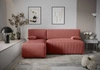 Rohová pohovka s funkcí spaní Brandon Indická růžová levotočivá trojrozměrná tkanina s výraznými pruhy nádoba na lůžkoviny