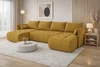 Rohová sedací souprava s funkcí spaní Selva U hořčice Zajímavě prezentovaná rohová sedací souprava z příjemné plyšové látky
