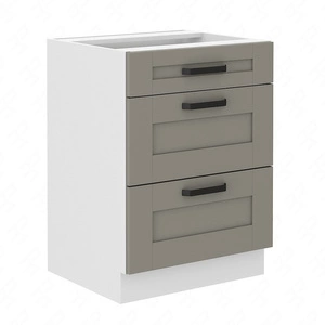 Stolní kuchyňská skříňka se zásuvkami Ponza 60 D 3S BB skříňka odolná proti páře, rozlití a teplu