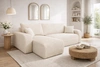 Rohová sedačka s funkcí spaní Fiesta slonová kost víceúčelová rohová sedačka do obývacího pokoje kontejner na lůžkoviny z manšestrové tkaniny