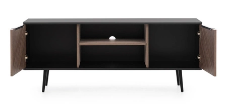 TV skříňka Tullio 150 cm černá grafitová / captains deck elegantní skříňka v původních barvách kovové hrany úchytek