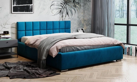 Čalouněná postel Nessa 180x200 modrá stylová postel s úložným prostorem na lůžkoviny pohodlné čelo potěší svým elegantním designem