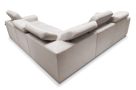 Rohová sedací souprava s funkcí spaní Cantare III tmavě béžová pravý roh pohodlná a stylová rohová sedací souprava do obývacího pokoje dva kontejnery na lůžkoviny