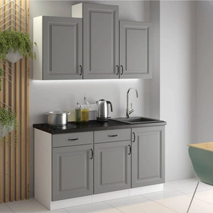 Sada kuchyňského nábytku Tilos se skříňkami o průměru 150 cm se skvěle hodí do interiérů ve skandinávském klasickém i moderním stylu,