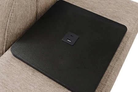 Rohová sedací souprava s funkcí spaní Tesalia VIII šedá pravá komfortní rohová sedací souprava do obývacího pokoje s inovativní funkcí posuvného opěradla