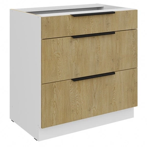 Cremona 80 D 3S BB stojící kuchyňská skříňka se zásuvkami kovové hrany úchytky skříňka odolná proti vlhkosti a poškození