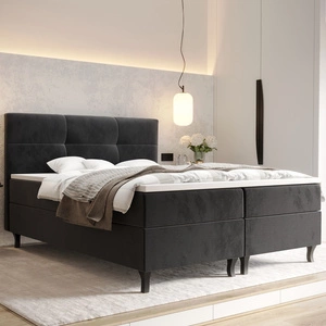 Kontinentální postel Melba 180x200 grafit v moderním skandinávském stylu s výrazným čelem