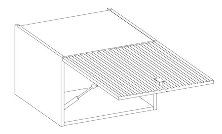 Okapová skříňka Verdi 50 GU-36 1F kovová úchytka skříňka odolná proti vlhkosti a poškození