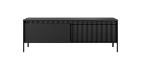 RTV skříň Sesti 154 cm černá elegantní forma nábytku v moderním stylu systém push to open stabilní kovová základna