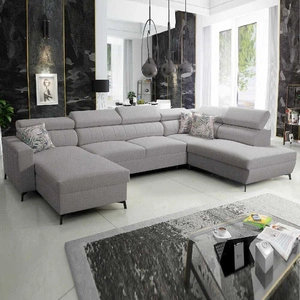 Rohová sedací souprava s funkcí spaní Savona VI světle šedá levá elegantní a pohodlná rohová sedací souprava do obývacího pokoje se dvěma nádobami na lůžkoviny