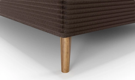 Kontinentální postel Totti 140x200 hnědá stylová postel s úložným prostorem trojrozměrná tkanina s výraznými pruhy