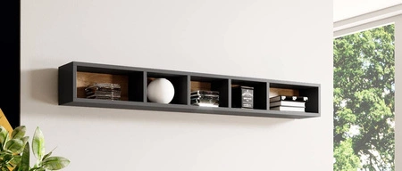 Nábytková stěna Toledo antracit / antracit lesk / dub vnuk ideální do obývacího pokoje a obývacího pokoje