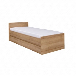 Jednoduchá postel 90x200 cm dub riviera funkční nábytek do pokoje pro mládež