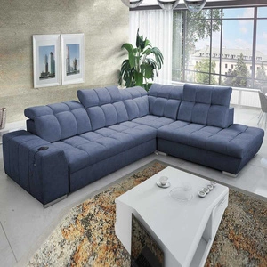 Rozkládací pohovka Luigi VII modrá pravá pohodlná rohová rozkládací pohovka v moderním designu