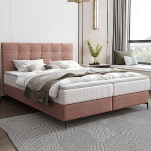 Kontinentální postel Irvine 160x200 růžová stylová postel s úložným prostorem na lůžkoviny pohodlné čelo zaujme svým elegantním designem