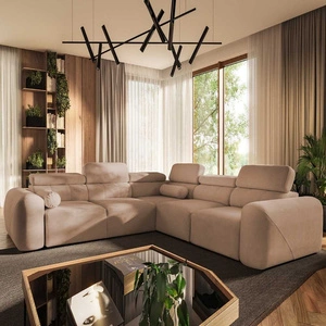 Rohová sedací souprava s funkcí spaní Cantare III losos pravý roh pohodlná a stylová rohová sedací souprava do obývacího pokoje dvě nádoby na lůžkoviny