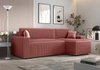 Rohová sedací souprava s funkcí spaní Brandon Bis Indian pink pravý roh trojrozměrná tkanina s výraznými pruhy nádoba na lůžkoviny