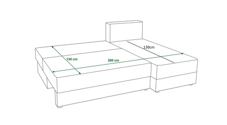 Rohová pohovka s funkcí spaní Fogu slonovinová kost pravostranná rohová pohovka s jednoduchým designem potažená nádobou na lůžkoviny z manšestrové látky