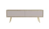 Lavice Nevea béžová elegantní nábytek do obývacího pokoje v jemných barvách bezúchytkové skříňky obohacené designovým lemováním