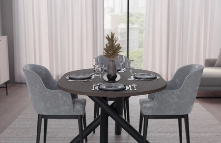 Lyon stůl 100x138 cm wisconsin ořech / černá stylový jídelní stůl na designových pavoučích nohách výškově nastavitelný