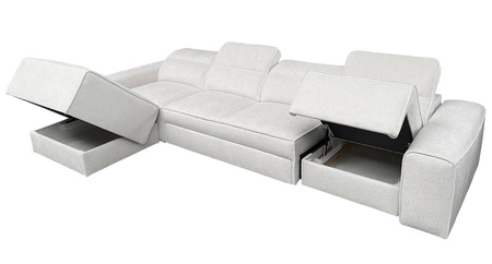 Rohová sedací souprava s funkcí spaní Viano XII patina levá stylová rohová sedací souprava zajímavého tvaru nastavitelné opěrky hlavy dekorativní polštáře