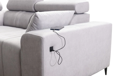 Rohová sedačka s funkcí spaní Castel III Lux světle hnědá pravá extrémně pohodlná rohová sedačka do obývacího pokoje s výsuvnou podnožkou