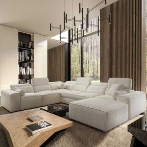 Rohová sedací souprava s funkcí spaní Viano VIII krémová pravá moderní rohová sedací souprava se zajímavým designem kontejnerů na lůžkoviny